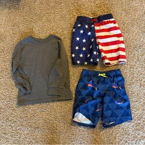 4/5 Boys Lot (long sleeve shirt & swim trunks)